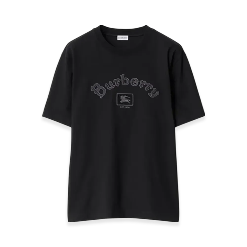 Burberry Gothic Logo Cotton T-shirt "Black"