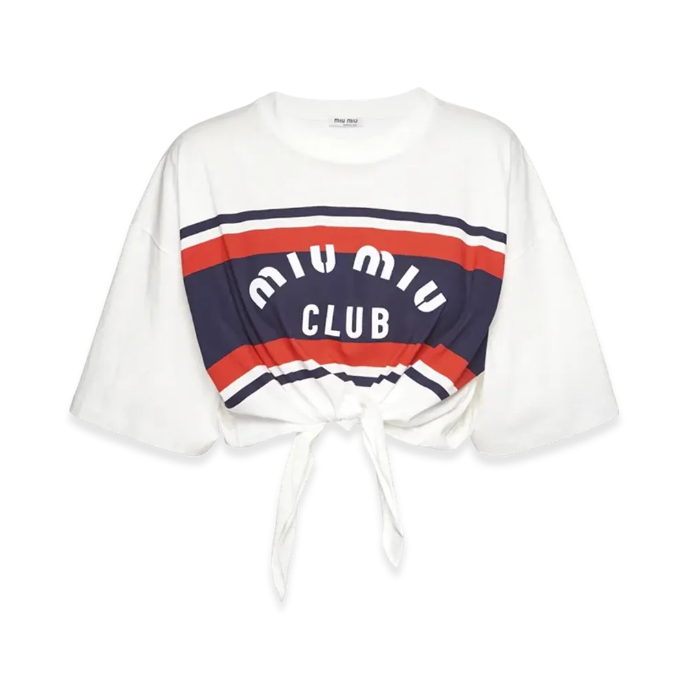 MIU MIU Women's Print Cotton T-Shirt "White"