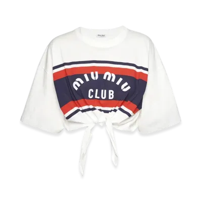 MIU MIU Women's Print Cotton T-Shirt "White"