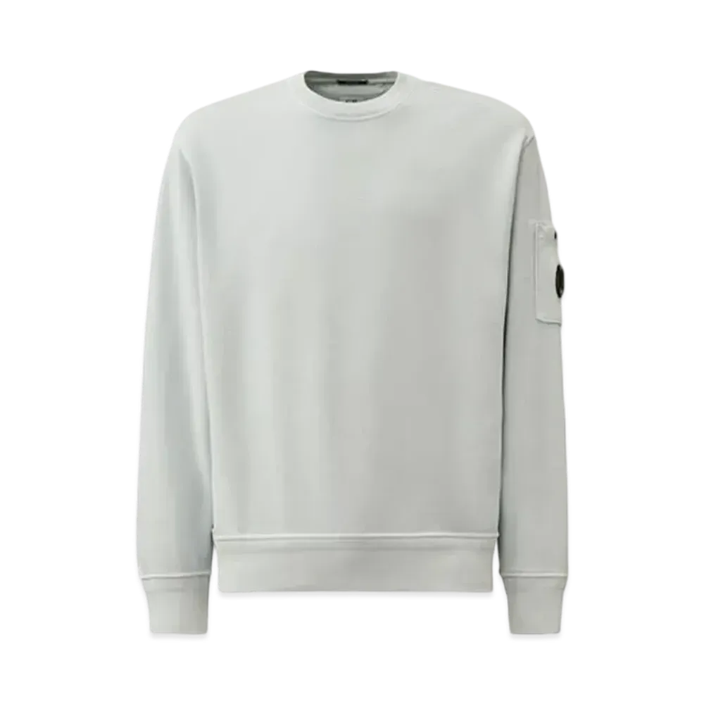 C.P. Company Cotton Diagonal Fleece Crewneck Sweatshirt "Cerulean Light Blue"