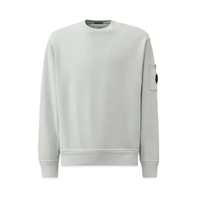 C.P. Company Cotton Diagonal Fleece Crewneck Sweatshirt "Cerulean Light Blue"
