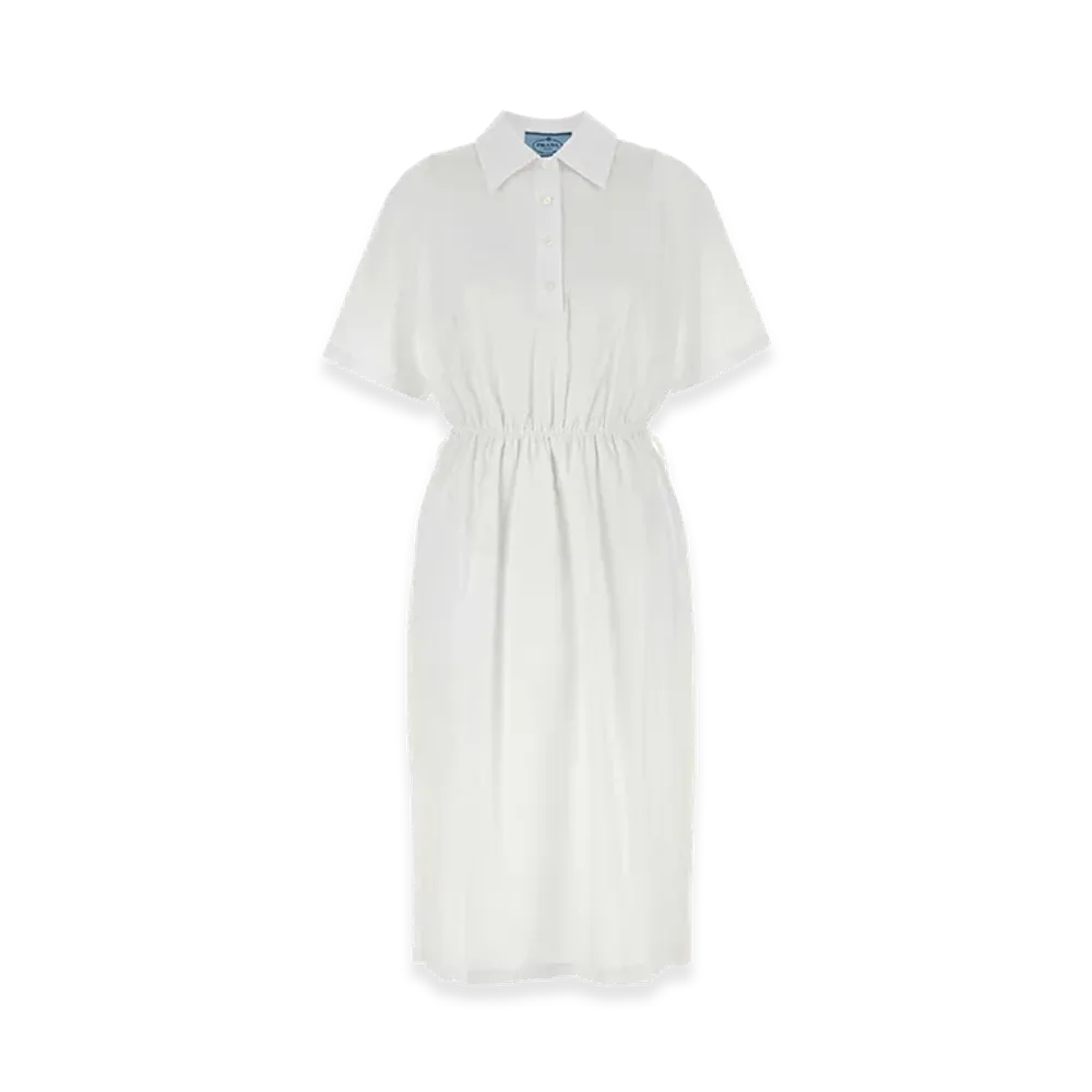 PRADA Women's Poplin Shirt Dress "White"