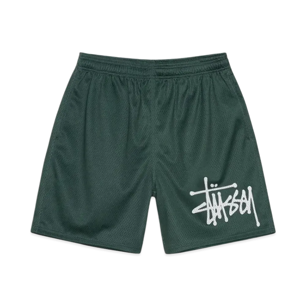 Stussy Big Basic Mesh Shorts "Spruce"