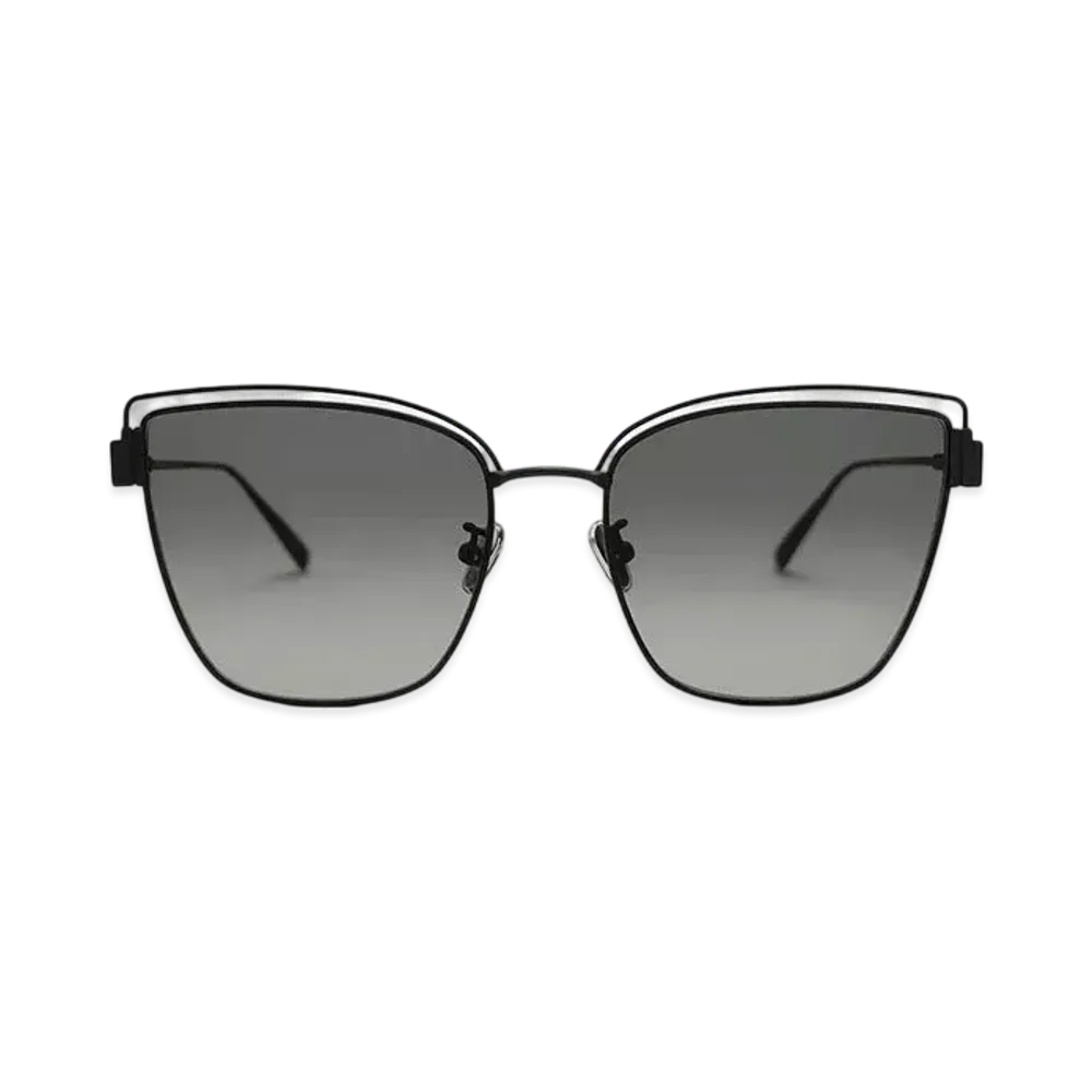 CHARLES & KEITH Wire-Frame Cat-Eye Sunglasses "Black"