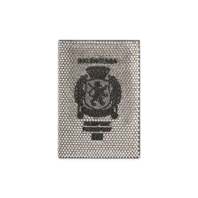 BALENCIAGA Passport Holder with Rhinestones "Smoke Grey"