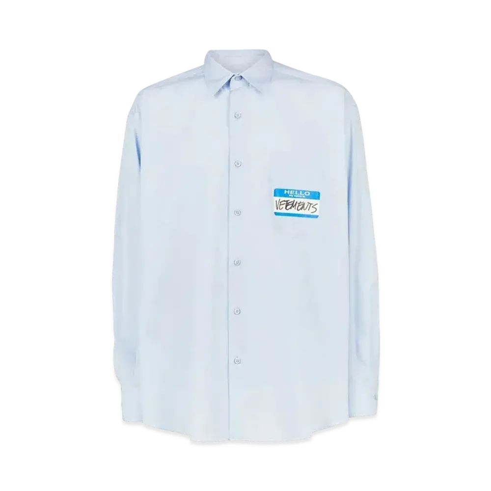 VETEMENTS My Name IS Check Shirt "Blue"