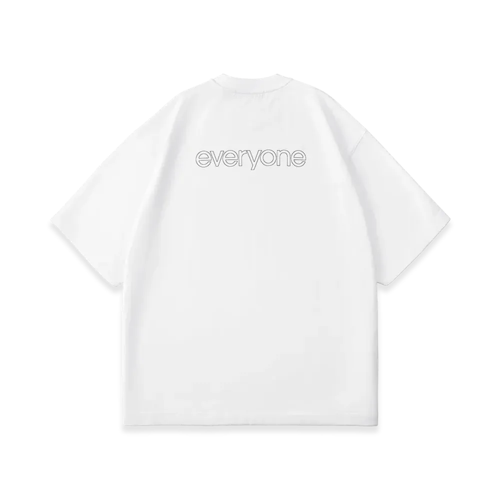 everyone Luxury Cotton Back Logo Short Sleeve Tee Shirt "White"