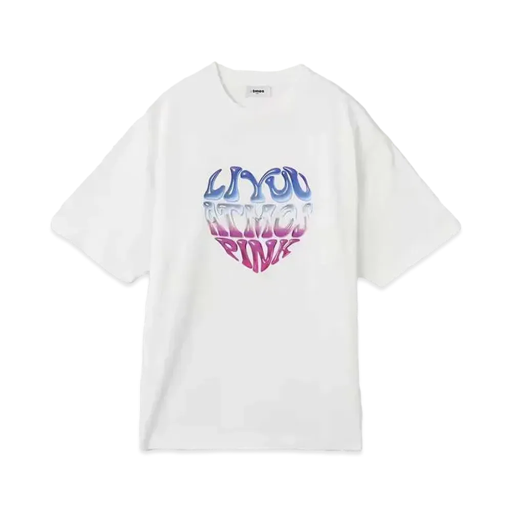 atmos pink x Liyu Heart Logo T-Shirt "White"