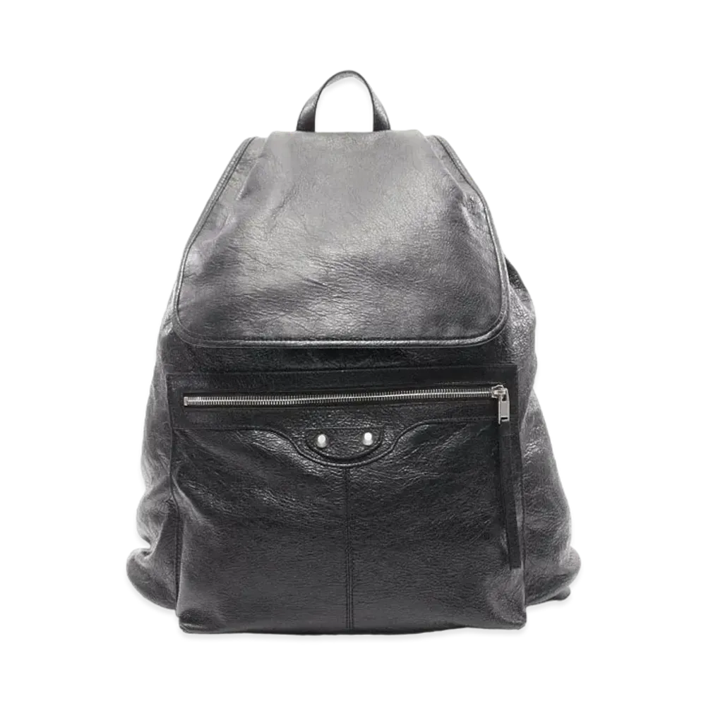 BALENCIAGA Traveler Leather Backpack "Black"