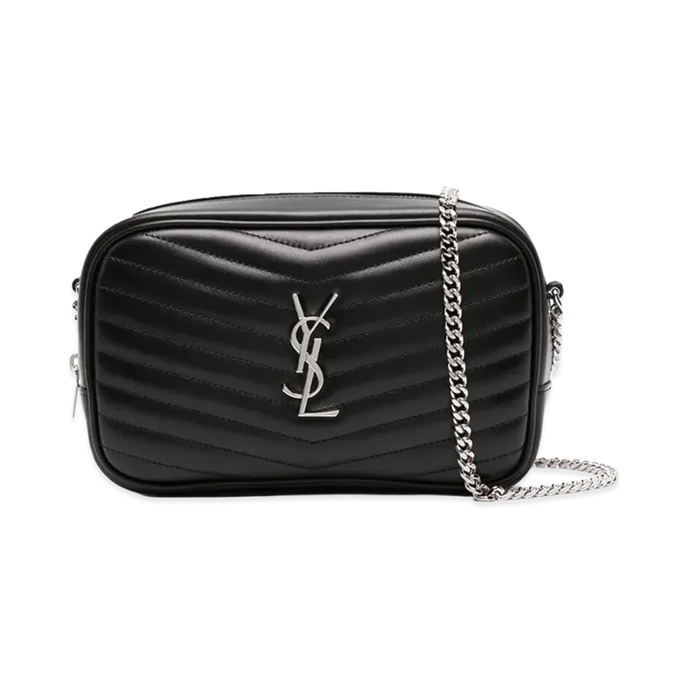 Saint Laurent Women's Leather Mini Lou Crossbody Bag "Black"
