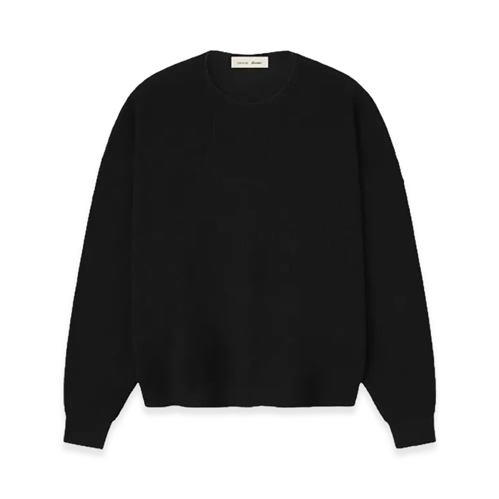 FEAR OF GOD ESSENTIALS Signature Waffle 90s Crewneck Sweater "Vintage Black"