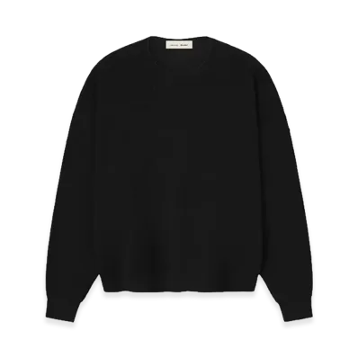 FEAR OF GOD ESSENTIALS Signature Waffle 90s Crewneck Sweater "Vintage Black"