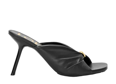 LOEWE Women's Pebble Soft Slide in Nappa Lambskin "Black"