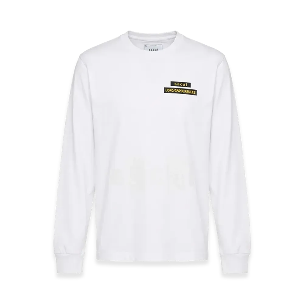 sacai × Hank Willis Thomas Graphic L/S T-Shirt "White"