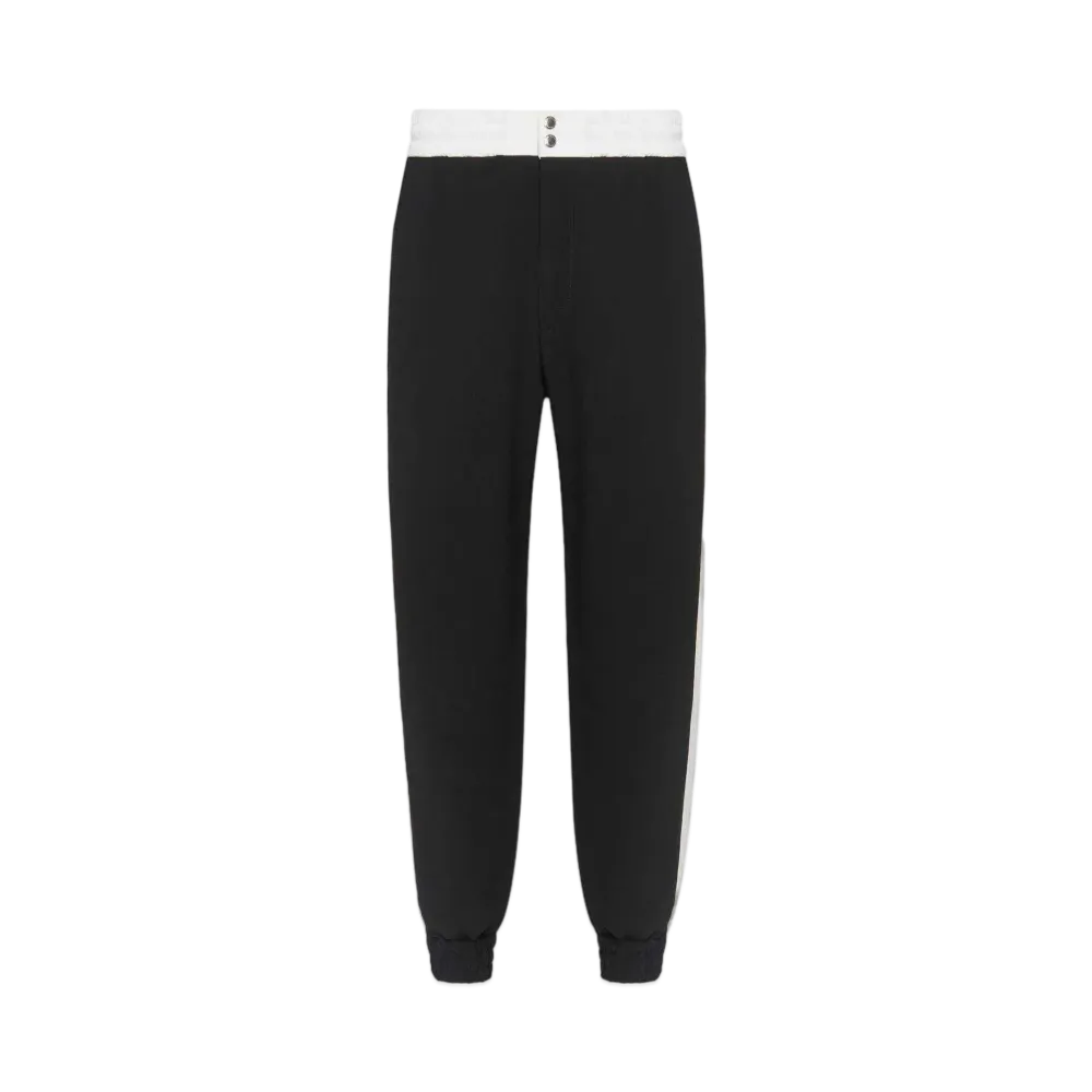 Alexander McQUEEN Contrast Side Stripe Jogger "Black/Ivory"