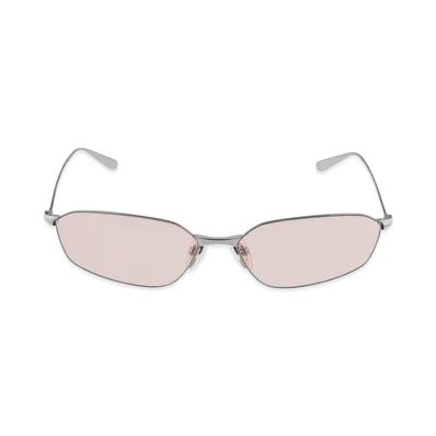 BALENCIAGA Invisible 2.0 Oval Sunglasses "Light Silver"