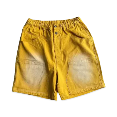 BALLSY.BROTHERS Vintage processed double knee shorts "Yellow"
