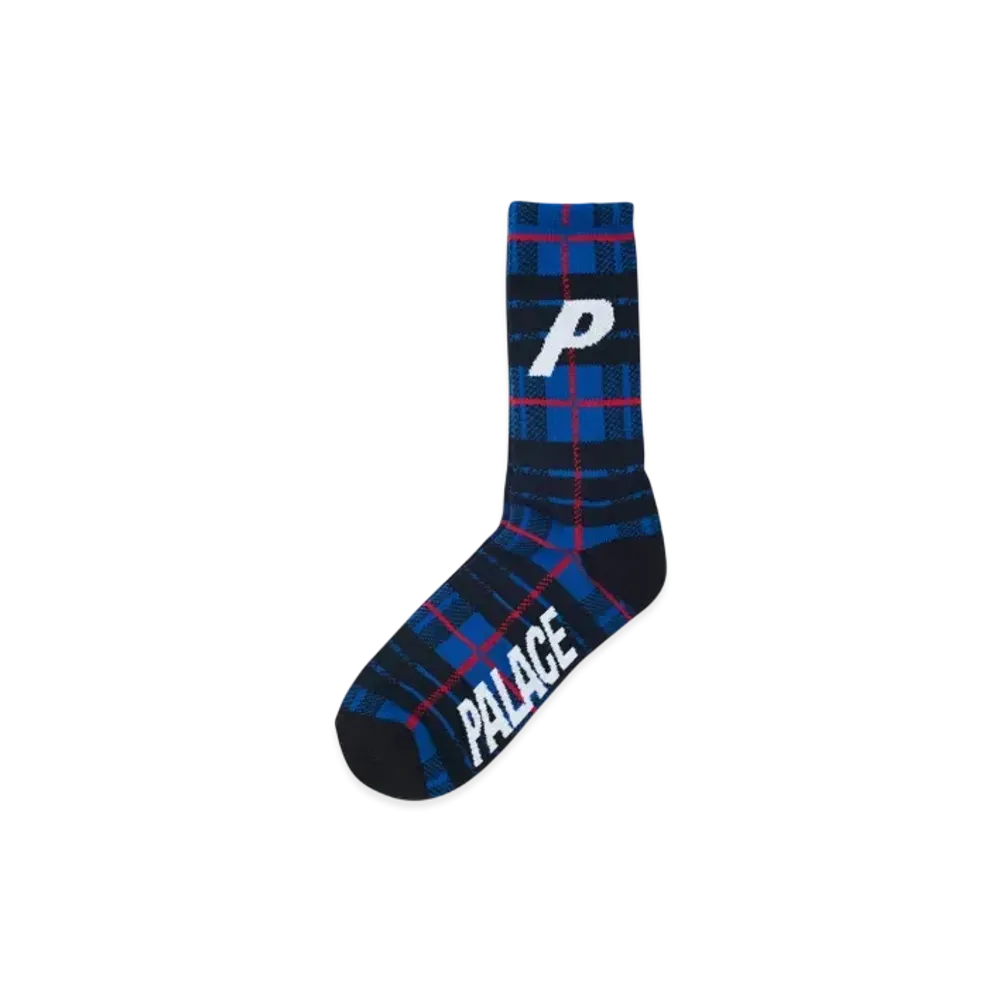 PALACE P Sock Tartan "Blue"
