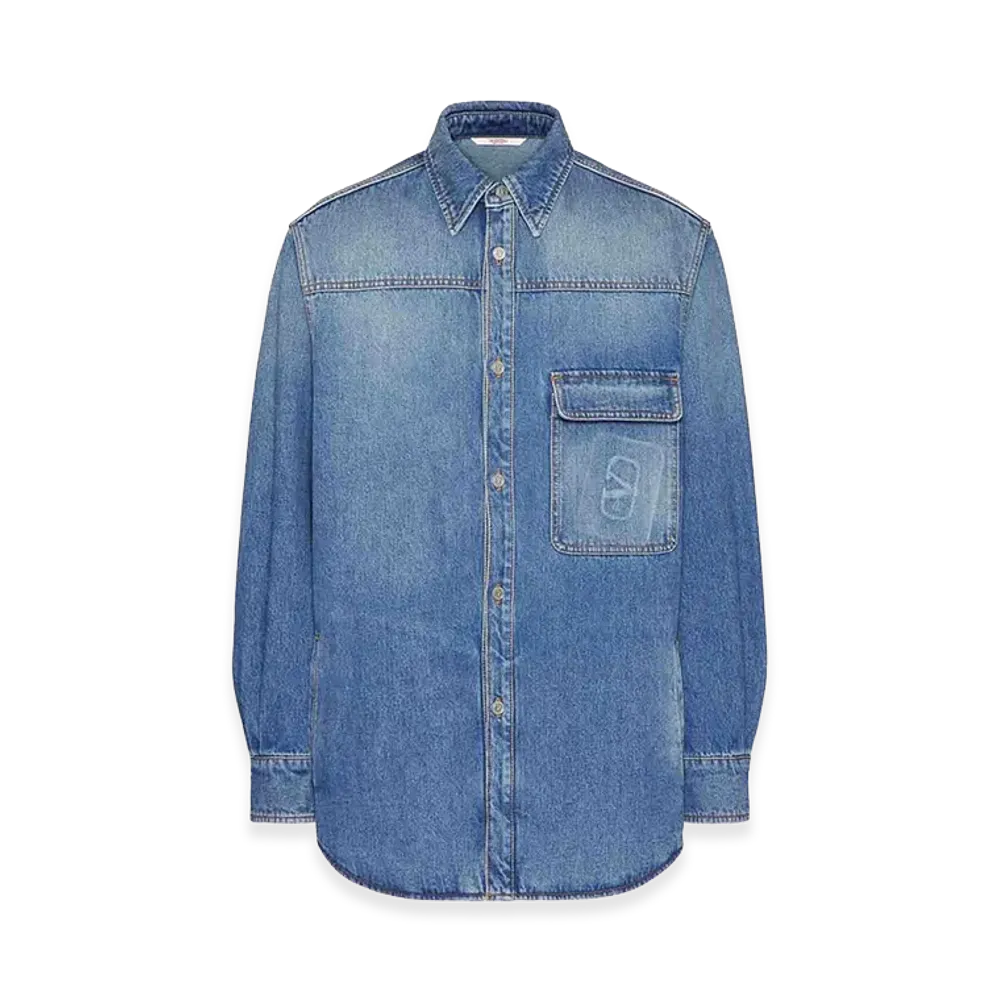 Valentino Denim Logo Shirt "Blue"