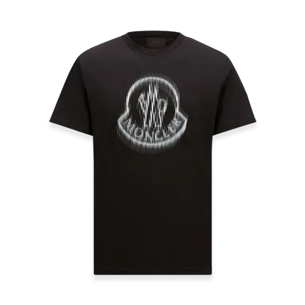 MONCLER Blurred Logo Cotton T-Shirt "Black"