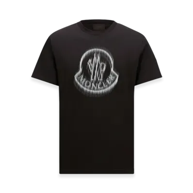 MONCLER Blurred Logo Cotton T-Shirt "Black"