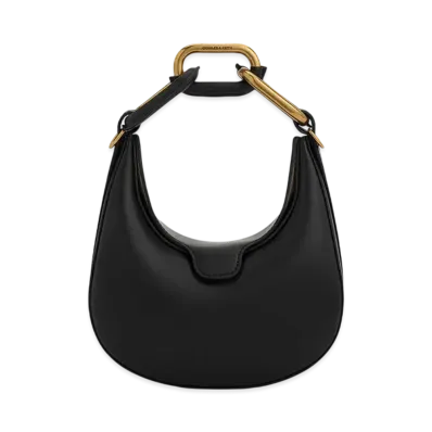 CHARLES & KEITH Mini Colla Chain Link Moon Bag "Black"