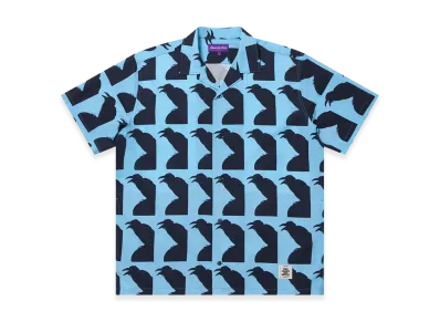 BlackEyePatch Jiro Konami Crow Open Collared S/S Shirt "Blue"