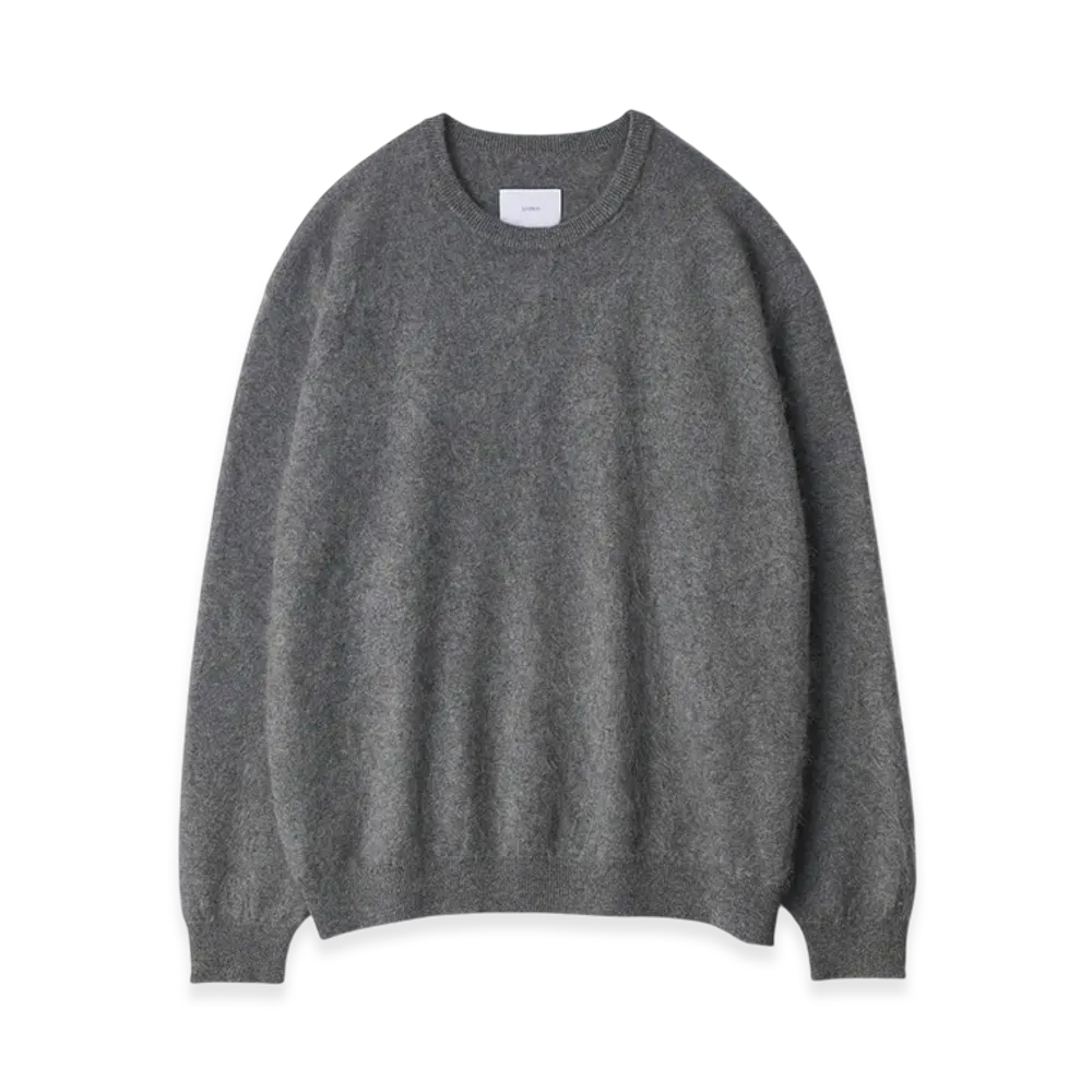 ssstein Cashmere Shaggy Knit Crew Neck LS "Grey"