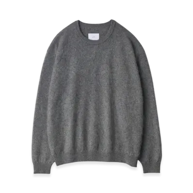 ssstein Cashmere Shaggy Knit Crew Neck LS "Grey"
