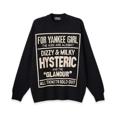 HYSTERIC GLAMOUR Dizzy & Milky Knit Sweater "Black"
