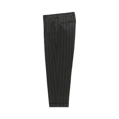 WACKO MARIA x DORMEUIL / Striped Pleated Trousers (Type-2) "Dark Khaki"
