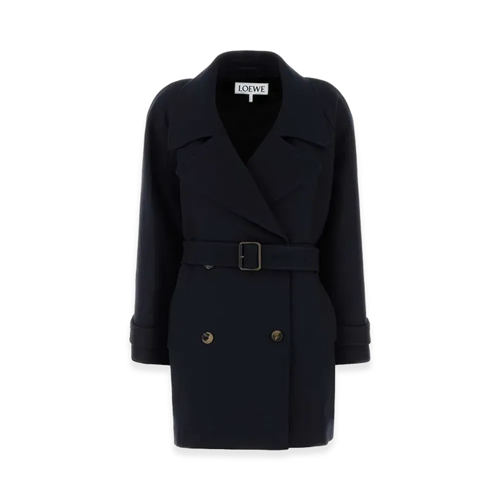 LOEWE Women's Wool Blend Coat "Navy Blue"