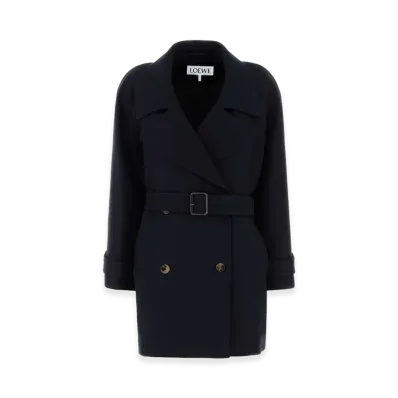LOEWE Women's Wool Blend Coat "Navy Blue"