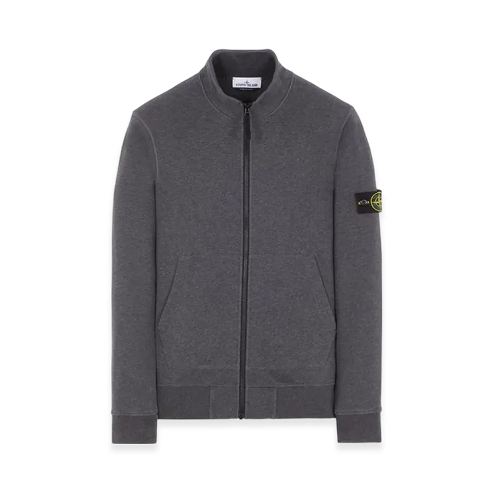 Stone Island 64351 Cotton Fleece Track Top - 23SS "Dark Gray Melange"