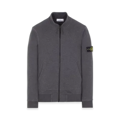 Stone Island 64351 Cotton Fleece Track Top - 23SS "Dark Gray Melange"