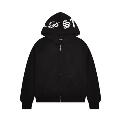 TRAPSTAR Script Waffle Hoodie "Black"