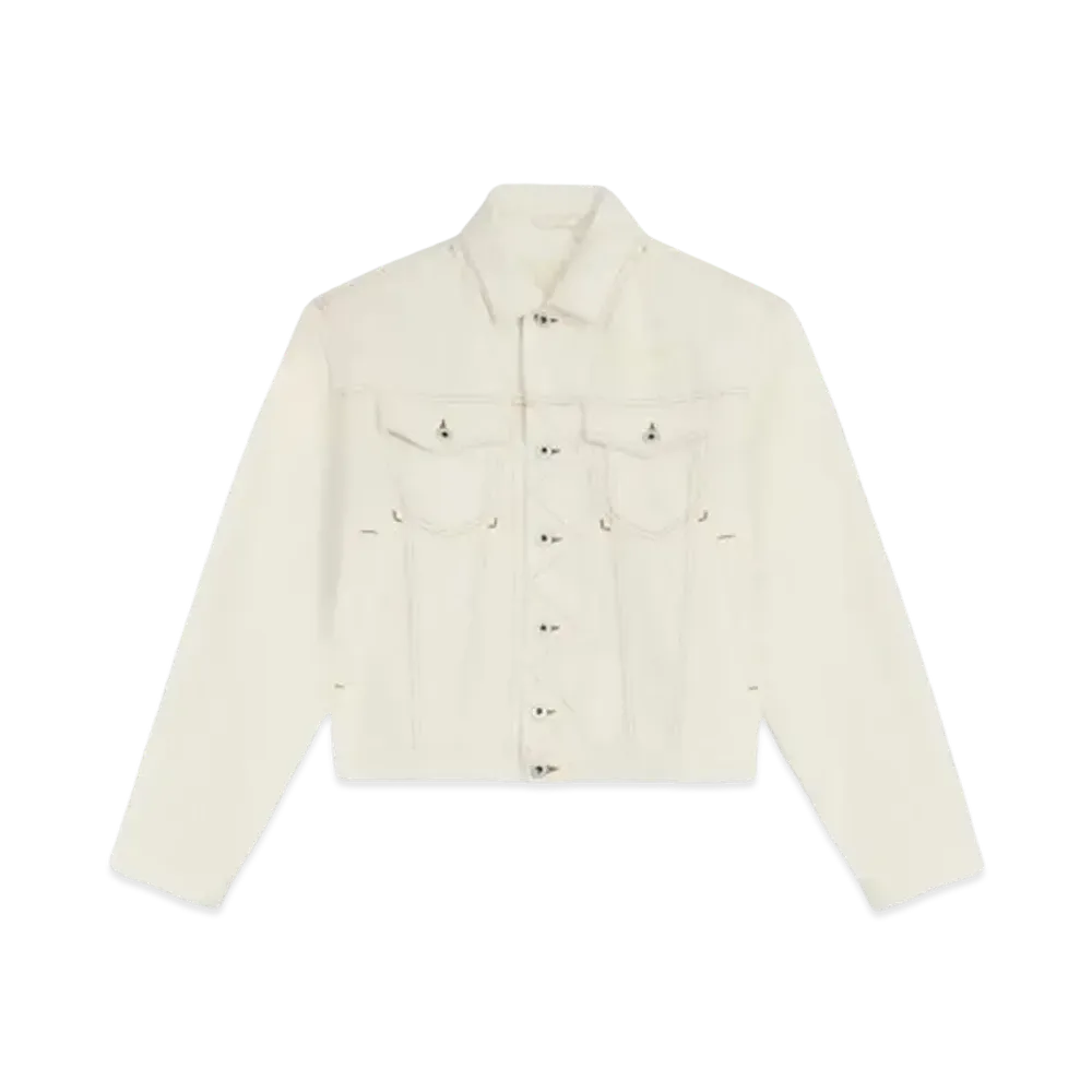 KENZO 'CREATIONS' Denim Trucker Jacket "Stone Bleached White Denim"