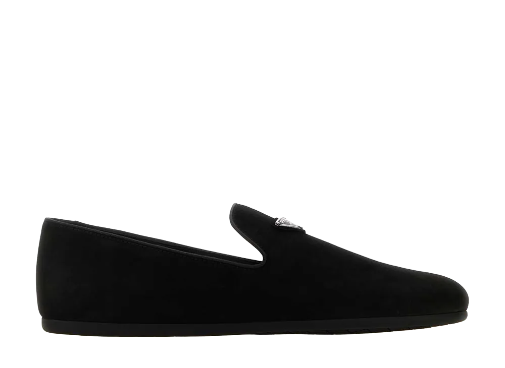 PRADA Suede Loafers "Black"