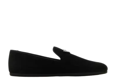PRADA Suede Loafers "Black"