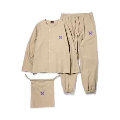 Needles PAJAMA SET - COTTON FLANNEL "Beige"