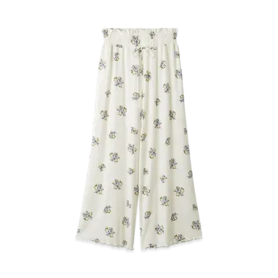 GELATO PIQUE Flower Pattern Long Pants "Blue"
