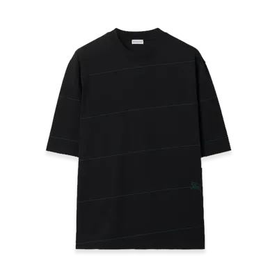 Burberry Striped Cotton T-Shirt "Black"