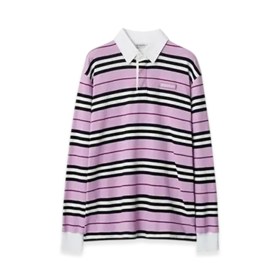 Burberry Long Sleeve Stripe Cotton Polo Shirt "Dawn"