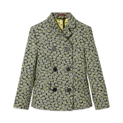 GUCCI Floral Crepe Jacquard Jacket "Black/White"