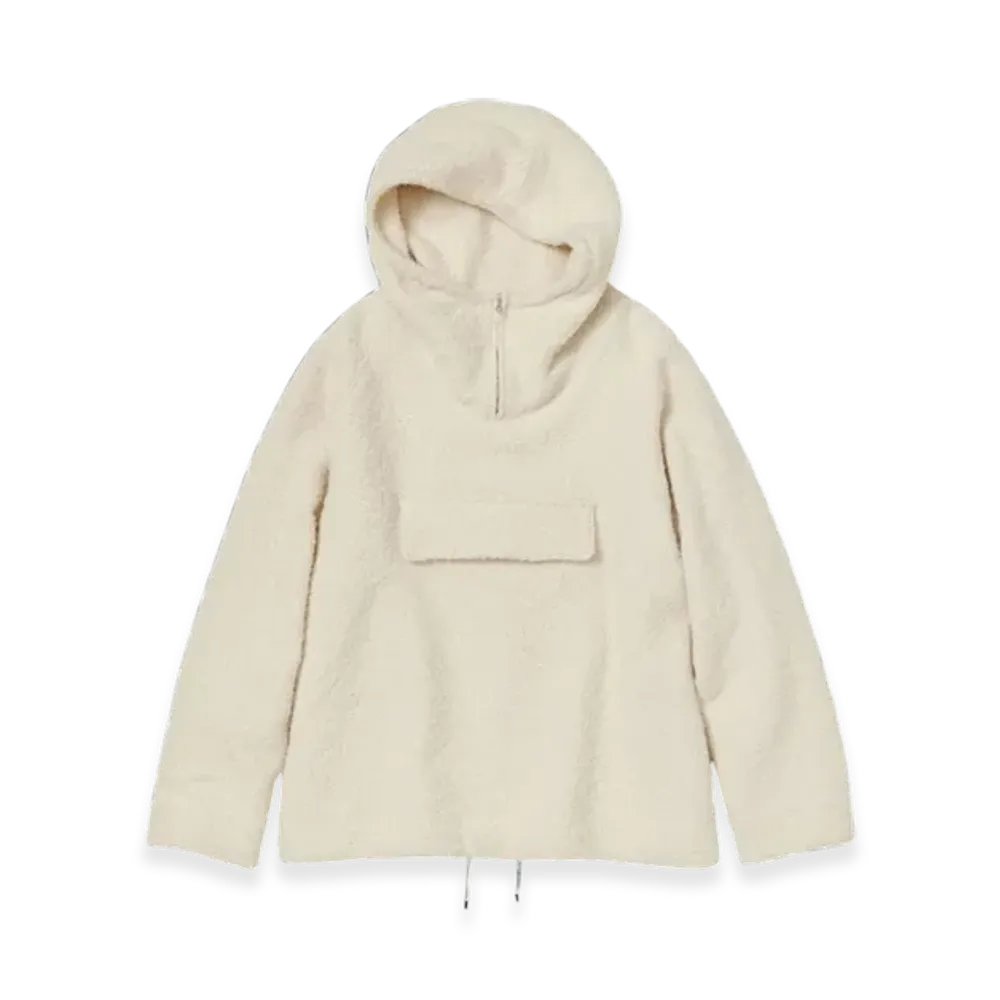 AURALEE Alpaca Wool Leno Cloth P/O Parka "Ivory White"