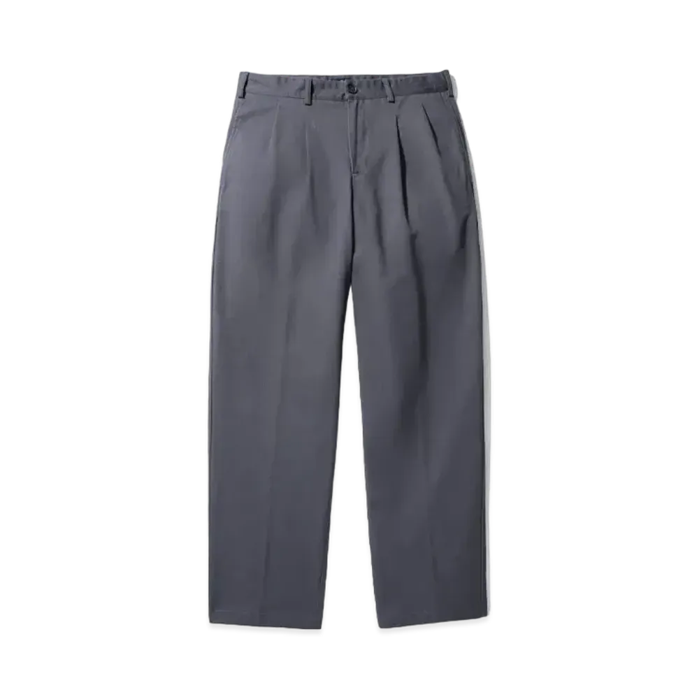 Noah Chino Twill Double-Pleat Pants "Charcoal"