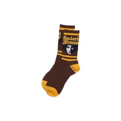 HYSTERIC GLAMOUR Afro Girl Sports Socks "Brown"