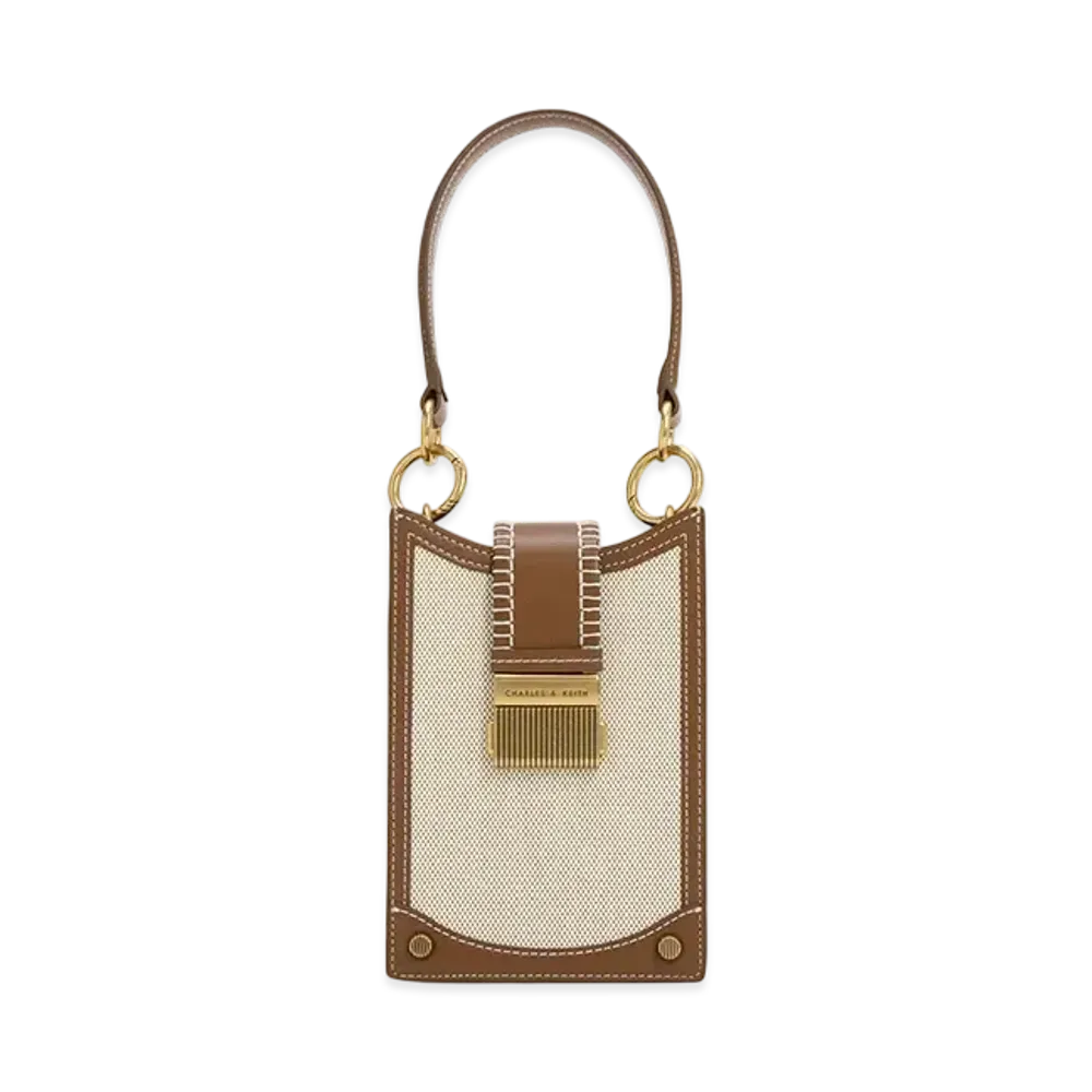 CHARLES & KEITH Winslet Belt Phone Pouch "Chocolate"