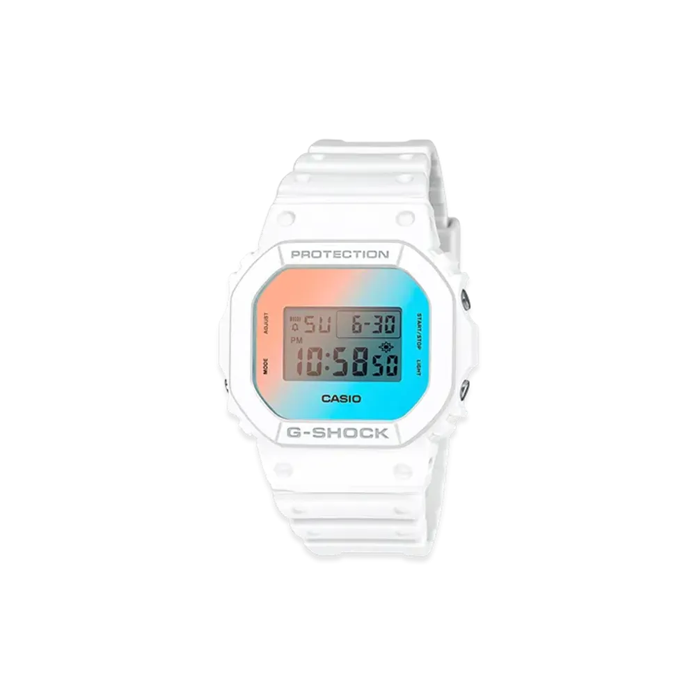 Casio G-Shock DW-5600 Beach Time Lapse Digital M Watch "White/Comb"