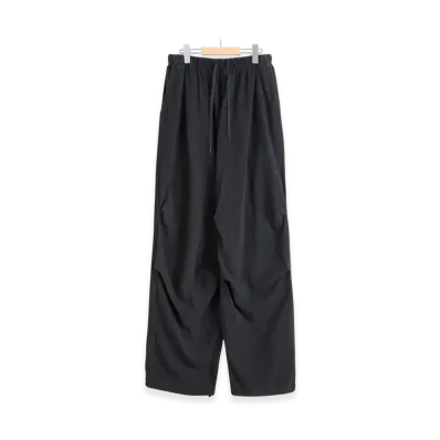 COMOLI Cotton Jersey Knee Tuck Pants "Black"